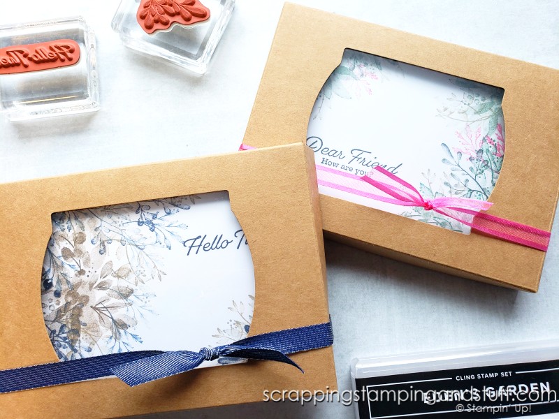 Make up a few card sets using this neat stamping technique & keep them in your collection for inexpensive gift ideas!