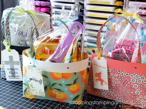 Make this paper tote bag to use as a cute gift bag for all your gift giving needs. Click here for the full tutorial!