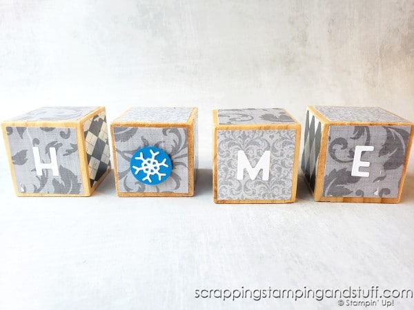 Make this Home block set with interchangeable pieces to decorate your home for every season, or give it away as an amazing and inexpensive gift idea!