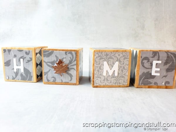 Make this Home block set with interchangeable pieces to decorate your home for every season, or give it away as an amazing and inexpensive gift idea!