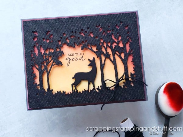 Make simple silhouette cards in minutes using dies and black paper. See beautiful samples using the Stampin Up Grassy Grove bundle.