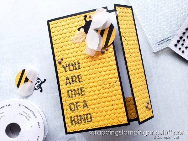 Make this quick and simple fun fold card design using the Stampin Up Hello Ladybug stamp and punch bundle
