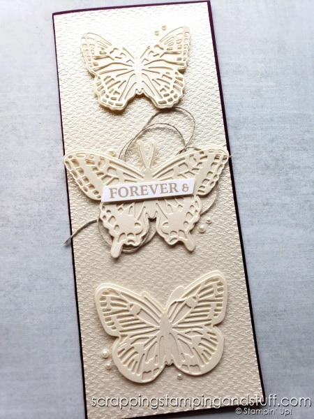 Click to see how to emboss slimline cards using no special embossing folders! Get on the slimline card making bandwagon!