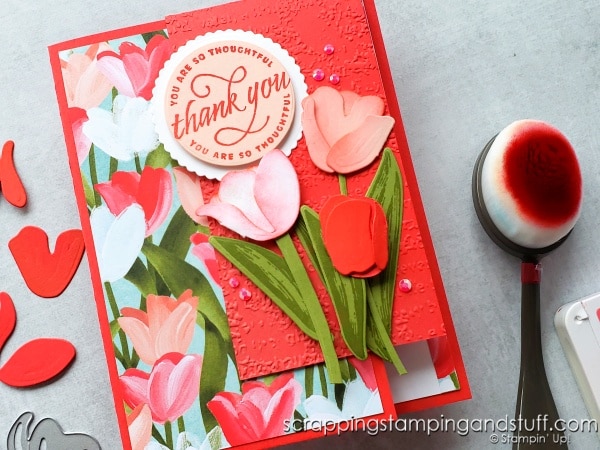 Stampin Up Flowering Tulips Fun Fold Flap Card