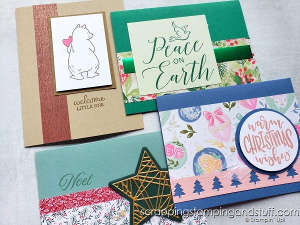 Click to see 7 ways to use paper strips and paper scraps on your card making and other paper craft projects!