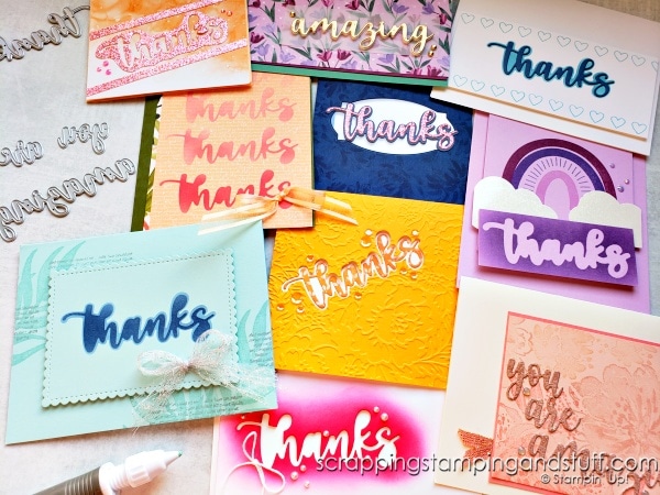 Stampin Up Amazing Thanks Dies + 10 Ways To Use Them