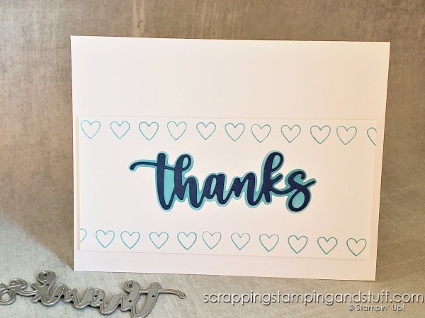 See 10 ways to use word die cuts on your card making projects and see the Stampin Up Amazing Thanks die set in action.