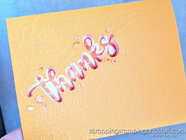 See 10 ways to use word die cuts on your card making projects and see the Stampin Up Amazing Thanks die set in action.