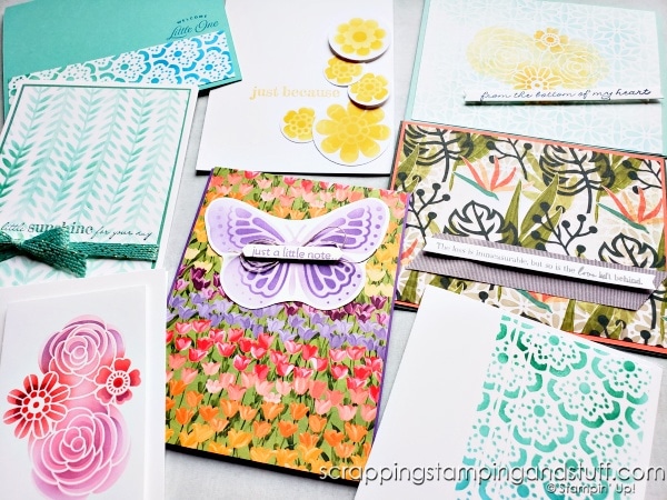 Blended Beauties With Stampin Up Butterflies & Flowers Layering Masks