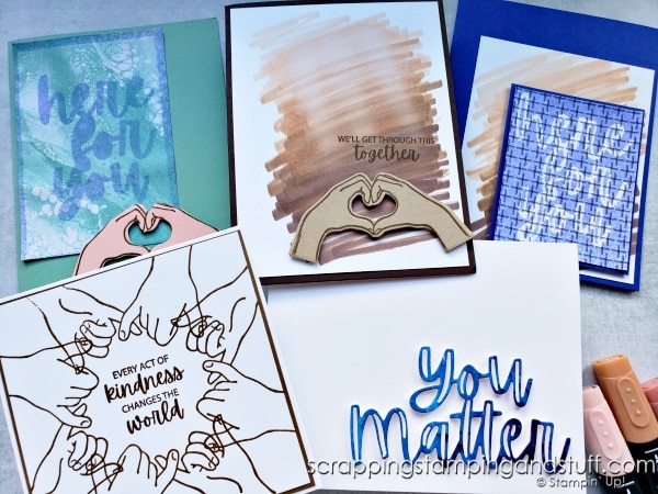 Try these 5 card making techniques for quick, simple cards! Featuring the Stampin Up All Together Collection and Here Together stamps.