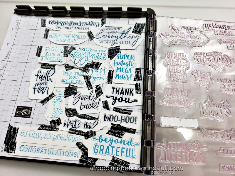 Stampin Up Charming Sentiments And How To Make Hundreds Of Sentiment Tags With A Stamparatus Hack