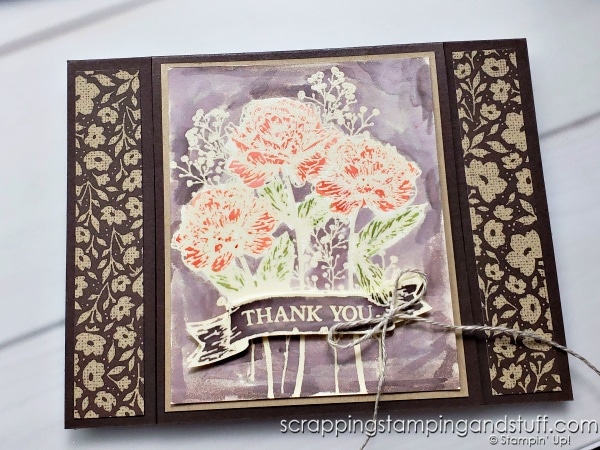 Stampin Up Bouquet of Thanks, Emboss Resist, Watercoloring