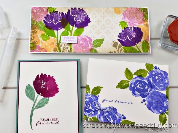 Stampin Up True Beauty & Spritzed Floral Cards
