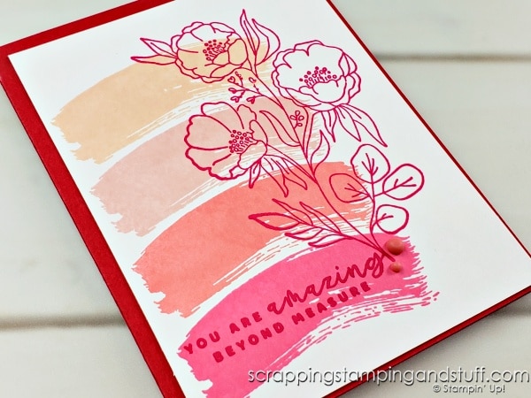 Create clean and simple cards in minutes using the Stampin Up Season of Chic stamp set and this classic card design!