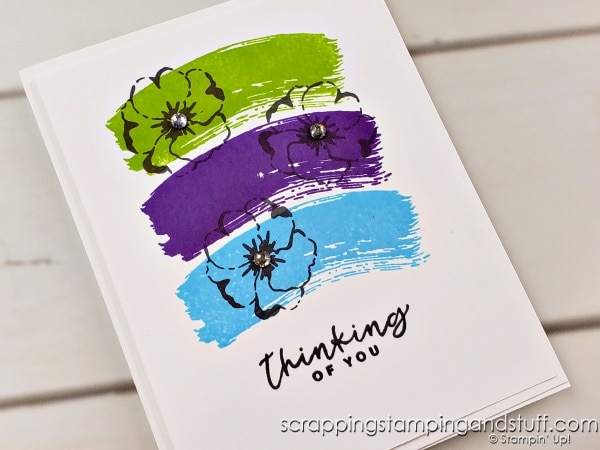 Create clean and simple cards in minutes using the Stampin Up Season of Chic stamp set and this classic card design!