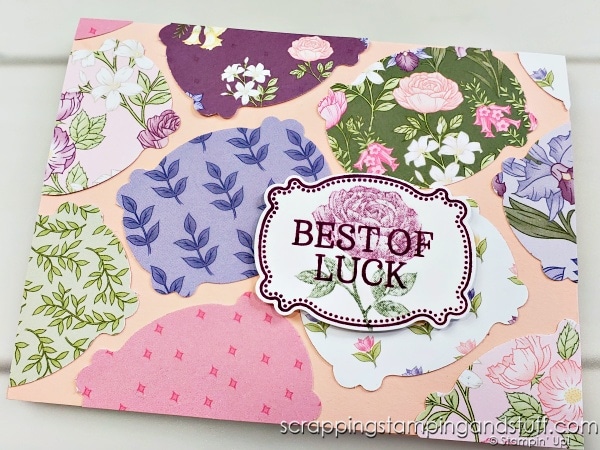 Here's one more way to use your punches - by creating medallion cards! They're a wonderful way to use paper scraps! Featuring Stampin Up Lovely & Lasting and Handmade Wishes.