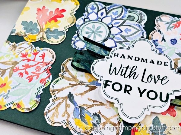 Here's one more way to use your punches - by creating medallion cards! They're a wonderful way to use paper scraps! Featuring Stampin Up Lovely & Lasting and Handmade Wishes.