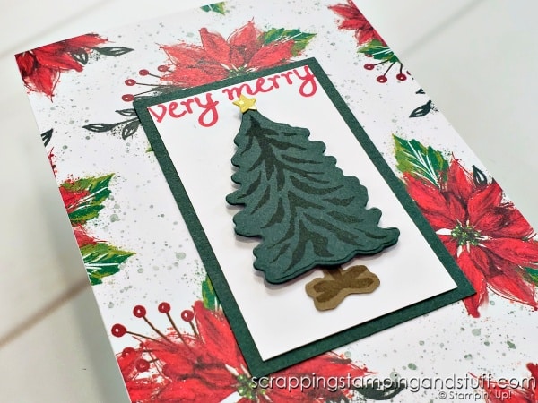Save time die cutting - crank once and make 7 cards with the Stampin Up Trees For Sale stamp set and Tree Lot dies!