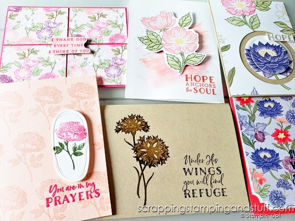 8 Simple techniques to try using your stamps and paper! Samples feature the Stampin Up Wonderful World bundle.