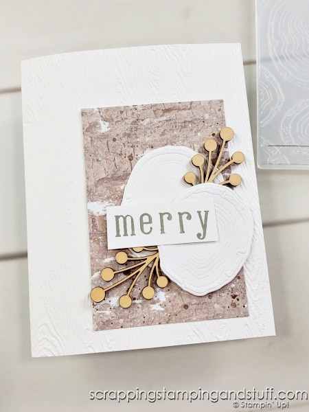 Make beautiful farmhouse style cards! Learn tips and tricks for creating these yourself. Samples include Stampin Up Ringed With Nature and Cottage Wreaths.