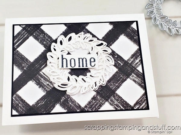 Make beautiful farmhouse style cards! Learn tips and tricks for creating these yourself. Samples include Stampin Up Ringed With Nature and Cottage Wreaths.