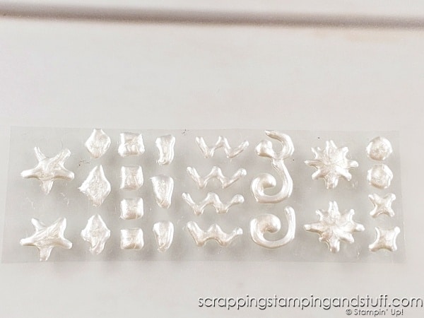 Create DIY embellishments with Stampin Up Pearlized Enamel Effects to save money on your cards and scrapbooking projects!