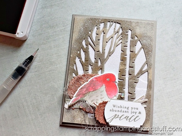 Click to learn new card making techniques with this tutorial featuring the Stampin Up Perched In A Tree bundle!