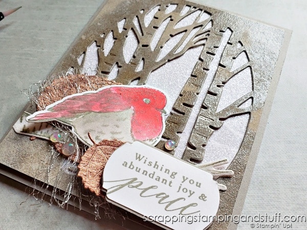 Click to learn new card making techniques with this tutorial featuring the Stampin Up Perched In A Tree bundle!