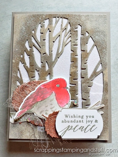 Click to learn new card making techniques with this tutorial featuring the Stampin Up Perched In A Tree bundle!