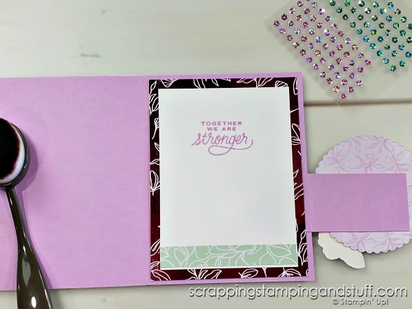 Take a look at this extremely simple fun fold card. Create the base, then decorate any way you choose. Sample features the Stampin Up Fond of Autumn stamp set.