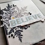 Try this crackled glass cardmaking technique for beautiful projects! Sample features a lovely winter card using Stampin Up Snow Crystal.