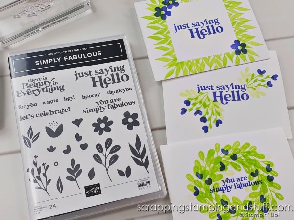 Handmade cards don't have to be complicated! Create these 6 simple stamping cards using the Stampin Up Simply Fabulous stamp set.