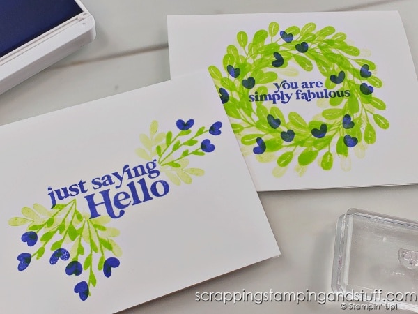 Handmade cards don't have to be complicated! Create these 6 simple stamping cards using the Stampin Up Simply Fabulous stamp set.