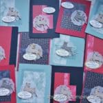 Get tips & tricks for mass producing Christmas cards - save time and still make one of a kind cards using these ideas. Samples feature Stampin Up Peaceful Deer