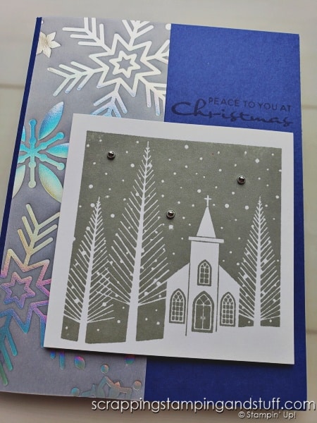 See 16 seasonal card ideas that are easy to mass produce for Christmas and the holidays! Stampin Up Peace To You stamp set