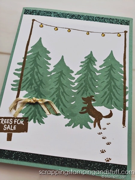 See 16 seasonal card ideas that are easy to mass produce for Christmas and the holidays! Stampin Up Trees For Sale stamp set