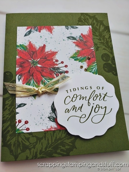 See 16 seasonal card ideas that are easy to mass produce for Christmas and the holidays! Stampin Up Leaves of Holly stamp set