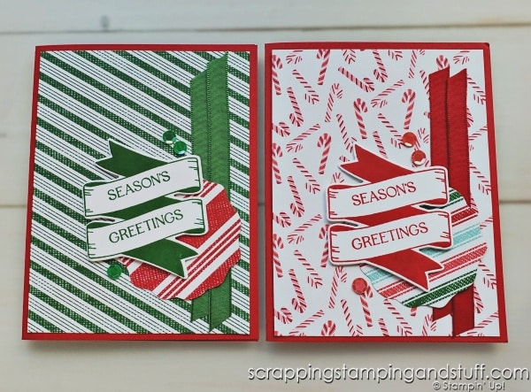 Create tons of die cut sentiment tags FAST with the Stampin Up Christmas Banners bundle! Personalize with other sentiment stamps to create tags for any occasion!