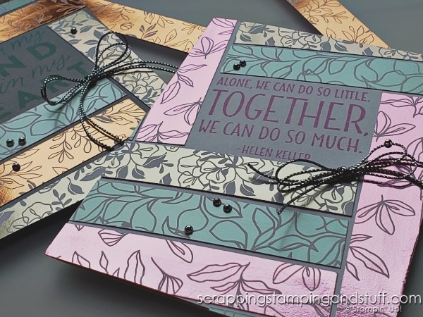Try this cute scrap card idea to use the paper scraps in your collection! Features the Stampin Up Stepping Stones and Good Feelings stamp sets.