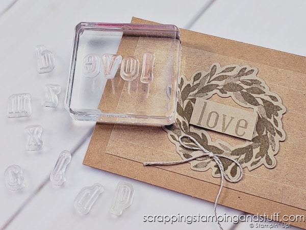 Click for this quick card making hack for how to line up letter stamps straight the easy way!