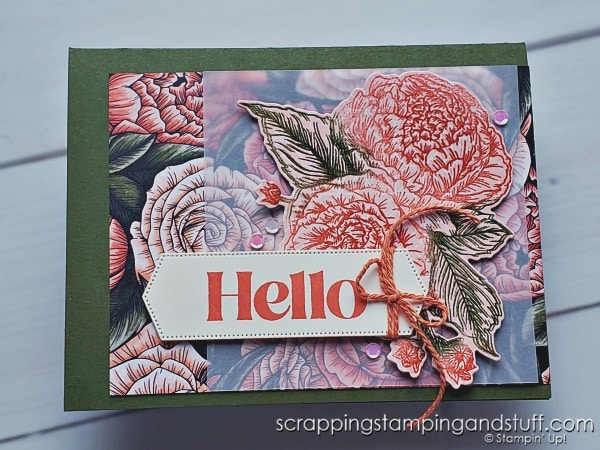 Click to see 5 heat embossing techniques to try today! Samples feature Stampin Up Fragrant Flowers, and include Joseph's Coat technique, watercolor wash, multicolor embossing, and how to emboss in any color!