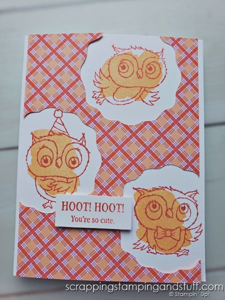 4 simple card layouts and 4 quick ways to color outline stamps! Take a look at these card ideas featuring the Stampin Up Adorable Owls stamp set!