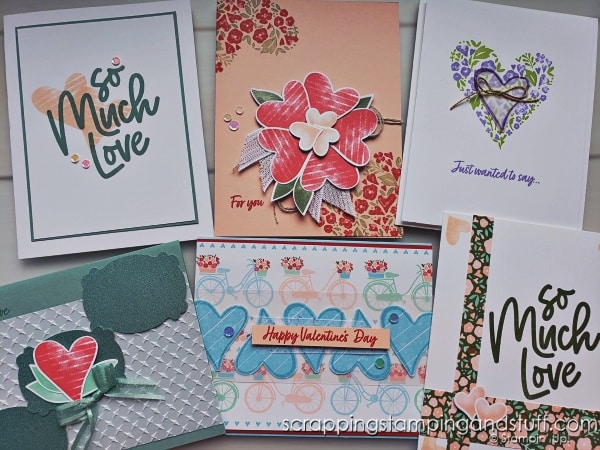 Click to see 9 creative ways to use hearts on your card projects! Sample cards feature the adorable Stampin Up Country Bouquet bundle.