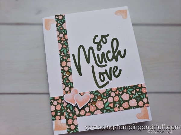 Click to see 9 creative ways to use hearts on your card projects! Sample cards feature the adorable Stampin Up Country Bouquet bundle.