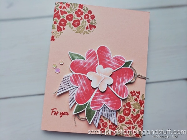 Click to see 9 creative ways to use hearts on your card projects! Sample cards feature the adorable Stampin Up Country Bouquet bundle.