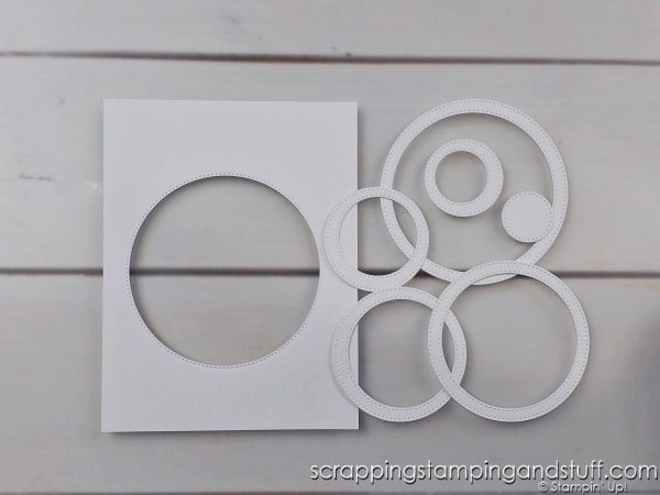 Cut ALL the nesting shapes at once for unique card projects! Use them to highlight a stamp, frame printed paper, or create unique backgrounds!