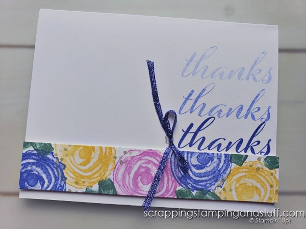 Take a look at this one sheet wonder for making quick, clean and simple cards! Samples feature the Stampin Up Artistically Inked stamp set.