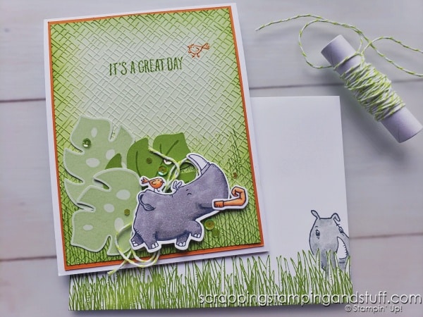 Click here to learn how to make a pop up card. It's easier than you think! See a fun pop up card using the Stampin Up Rhino Ready stamp set!