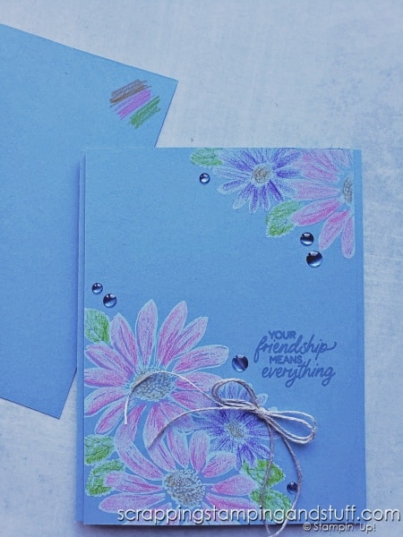 Not sure how to use white ink for card making? Click for six fun techniques for making neat cards with white ink! Stampin Up Cheerful Daisies