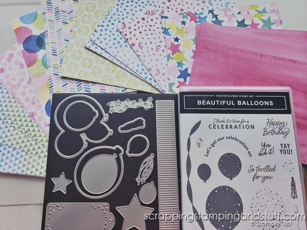 Click to see three creative shaker card ideas using the Stampin Up Beautiful Balloons bundle! Step up your shaker cards with these ideas!